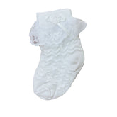 Baby Girl White Frill Bow Socks